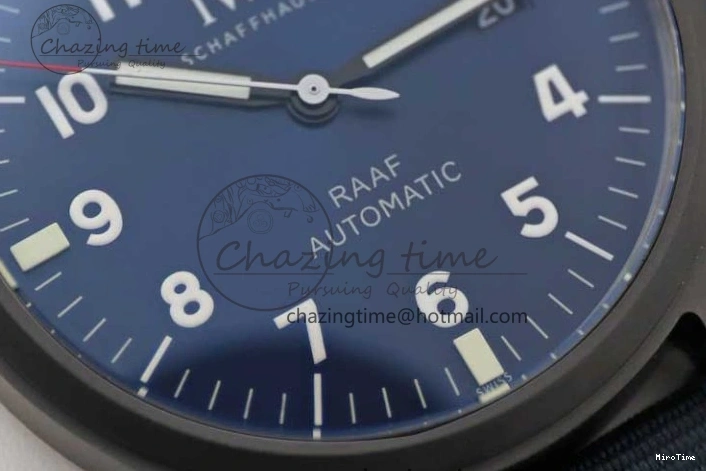 MIROTIME 1230 BestValue Mark XVIII IW328101 Black Ceramic M+F 1:1 Best Edition Blue Dial on Blue Nylon Strap A 7058